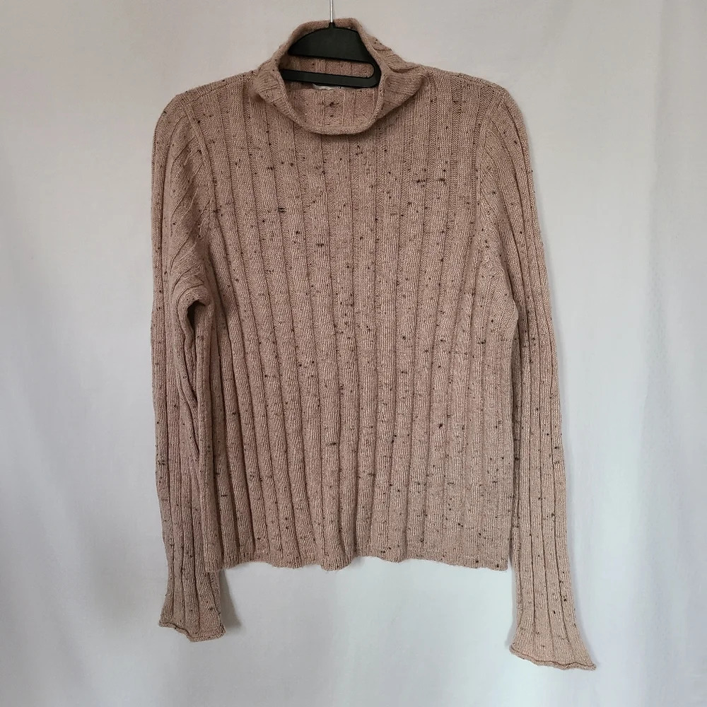 Madewell Women's Donegal Evercrest Wool Blend Mock Neck Speckled Sweater Medium